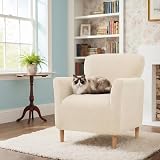 LiveGo Stretch Banquet Armchair Slipcover Beige Knit Chair Cover Non-Slip