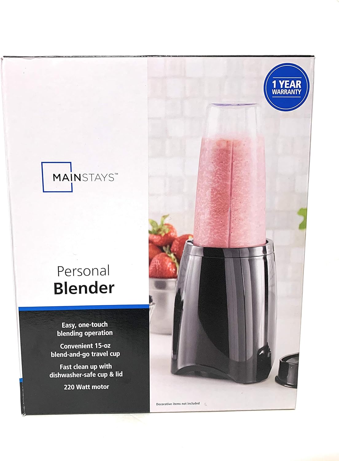 Mainstays Black Personal Blender with BlendandGo Travel