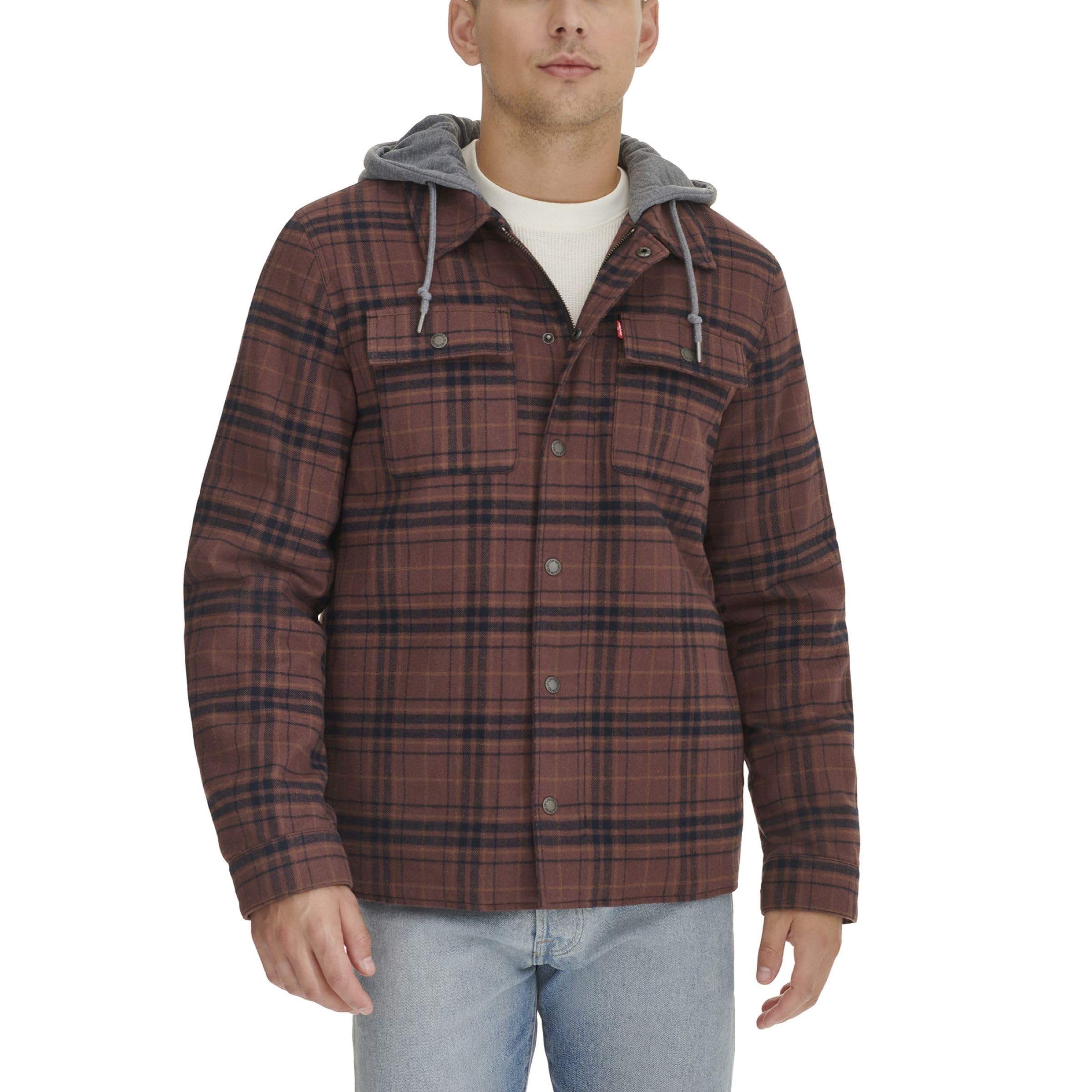 Levi's Men's Sherpa Lined Hooded Shirt Jacket (Regular & Big & Tall Sizes), Bitter Chocolate Plaid, 2X Image Levi's Men's Sherpa Lined Hooded Shirt Jacket (Regular & Big & Tall Sizes), Bitter Chocolate Plaid, 2X Image
