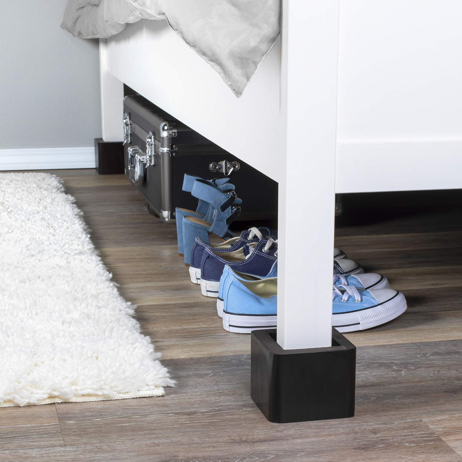 Richards Homewares Wooden Adjustable Lifters – 2.75 inch Furniture Riser Lifts – Heavy Duty 1300 lbs. Capacity for Beds, Couch, Desk, Table, etc Set of 4, Espresso Wood (Pack of 4): Home & Kitchen