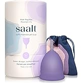 Saalt Soft Menstrual Cup - Best Sensitive Reusable Period Cup - Wear for 12 Hours - Tampon and Pad Alternative (Regular (Pack