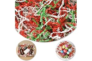 DARFUKEI Christmas Crinkle Paper Filler, 1/2LB(8 oz) Shredded Paper For Gift Baskets, White bridesmaid proposal gifts, Crinkle Cut Paper Shred For Birthdays, Weddings,Boxes Bags, Basket Filler, Anniversaries, Gift Wrapping