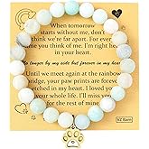 VZBarn Memorial Gifts for Loss of Pet’s Mom Pet Keepsake Dog Cat Paw Charm Natural Stone Bracelet Remembrance Gift for Women