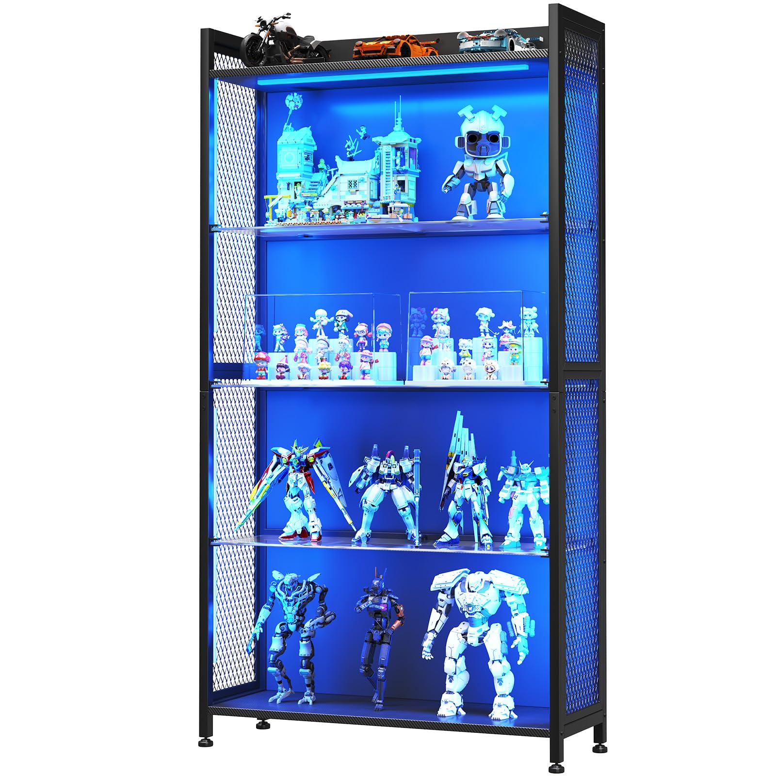 MOTPK Display Cabinet with LED Lights, Display Case