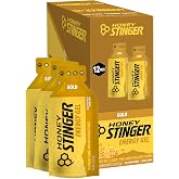 Honey Stinger Gold Energy Gel, Gluten Free &amp; Caffeine Free, for Exercise, Running and Performance, Sports Nutrition for Home &amp; Gym, Pre and Mid Workout, 12 Pack, 13.2 Ounce