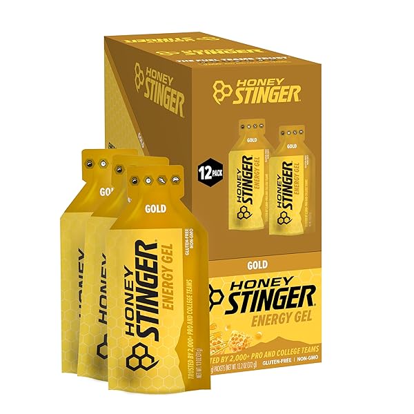 HONEY STINGER GOLD ENERGY GEL, GLUTEN FREE &...