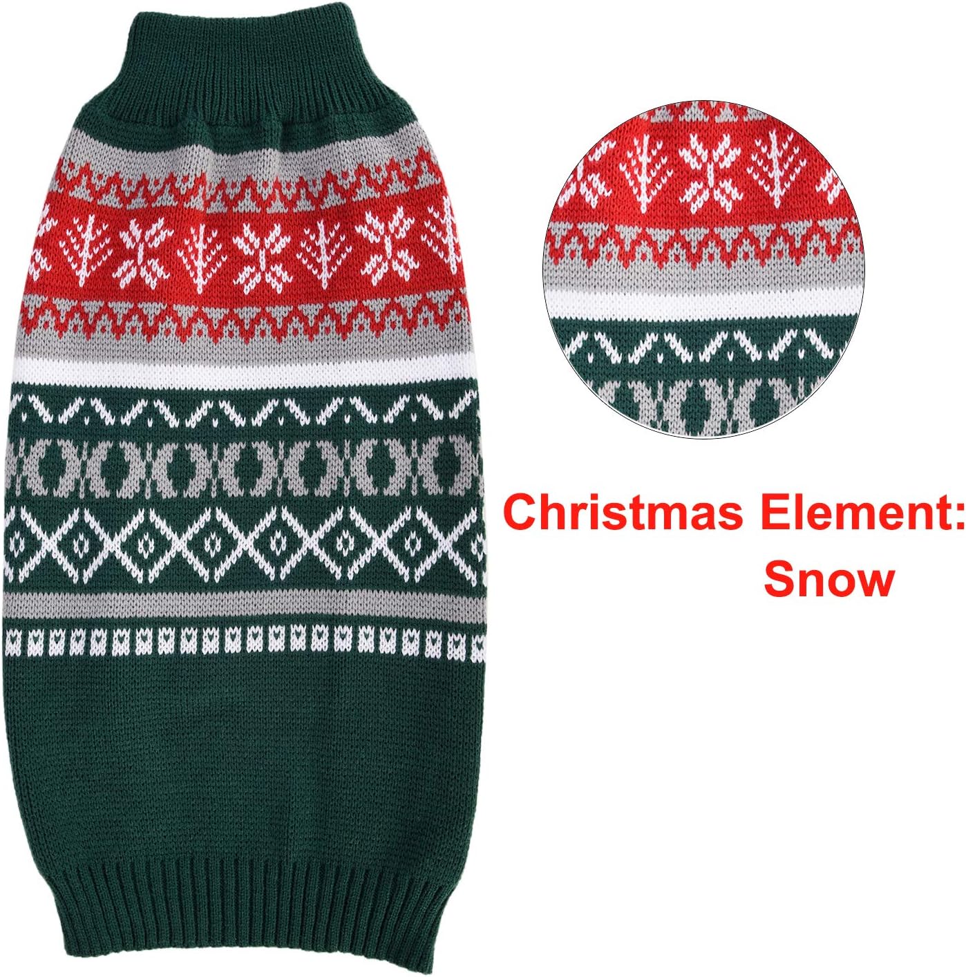 LuzPet Green Dog Christmas Jumper, Xmas Dog Jumpers Knitted Outfits Warm Sweater Dog Costumes, for Large Breed Dogs Bulldog - Image 5