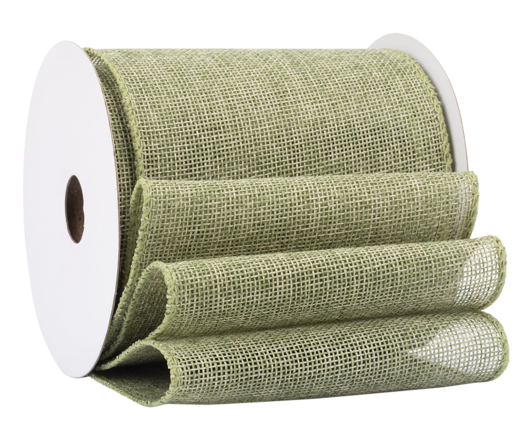 Fondersy 9-Meter Spring Moss Burlap Ribbon Wired Burlap Ribbon - 100mm Width for Gift Wrapping, Floral Arrangements, Wreath Making, and Christmas Decor