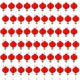 60 Pieces Red Chinese Lanterns Festival Lanterns Decorations for New Year, Spring Festival, Wedding, Restaurant
