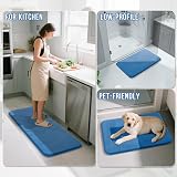 Yimobra Memory Foam Bath Mat 92x61 cm Non-Slip Machine Washable Blue view 6
