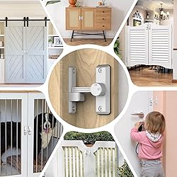 Mixizigoz Barn Door Lock Latch, 90/180 Degree Flip