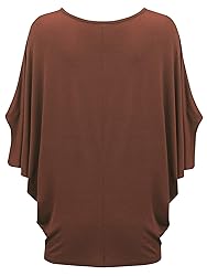 LL WT1073 Womens Scoop Neck Half Sleeve Batwing