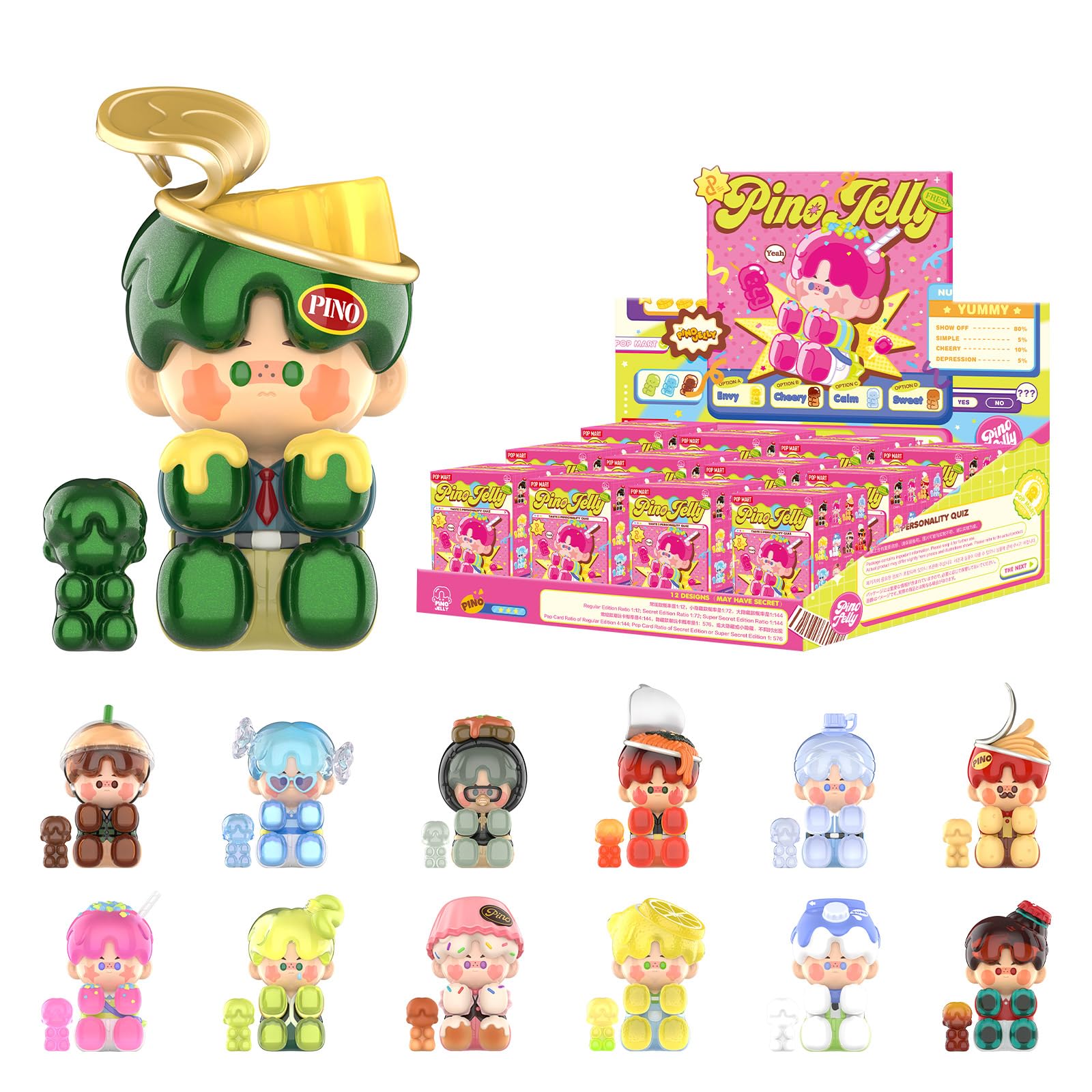 POP MART Pino Jelly Taste ＆ Personality Quiz Blind Box Figures