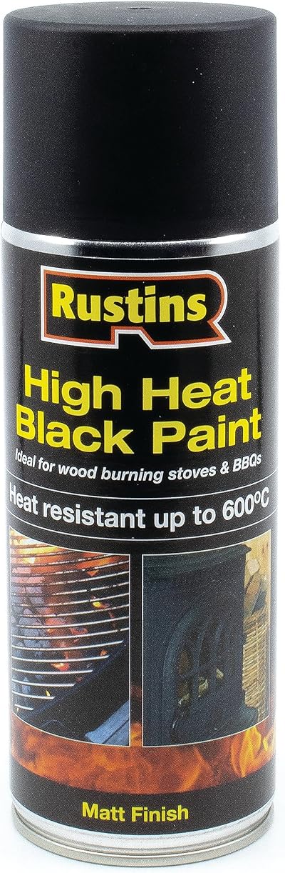 Rustins High Heat Black Paint 400 ml Spray