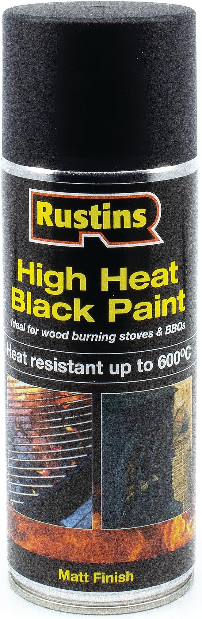 Rustins High Heat Black Paint 400 ml Spray