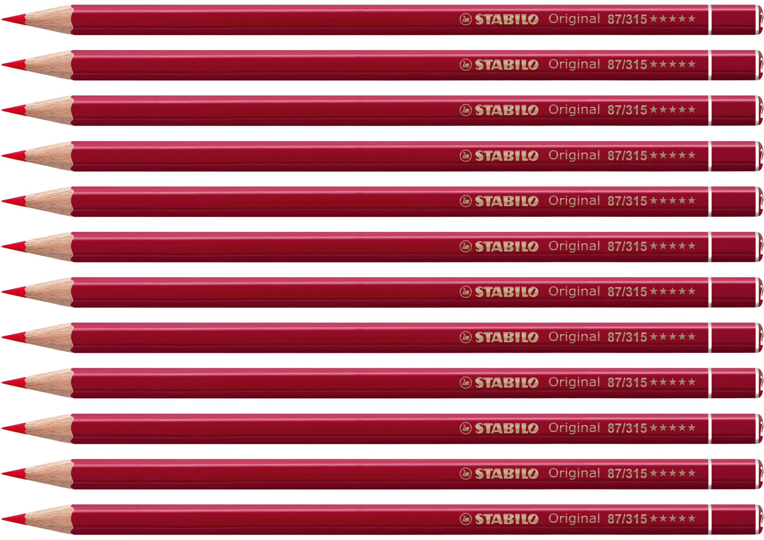 STABILO Premium Colouring Pencil Original - Pack of 12 - permanent red deep