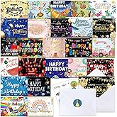 72 Happy Birthday Cards with Envelopes, 24 Unique Designs, Birthday Cards Bulk with Blank Inside, 4x6 inches, Assorted Birthday Cards Assortment for Office & Home