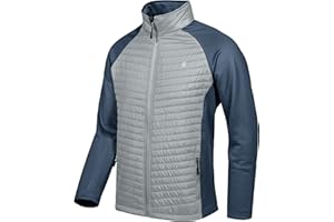Little Donkey Andy Men's Insulated Running Warm Jacket, Thermal Hybrid Hiking Jacket