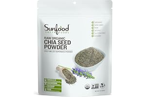 Sunfood Superfoods Chia Seed Powder - Raw Organic - Bulk Value - Ground Chia Seed Meal - Mild Nutty Flavor - Traditional Grow