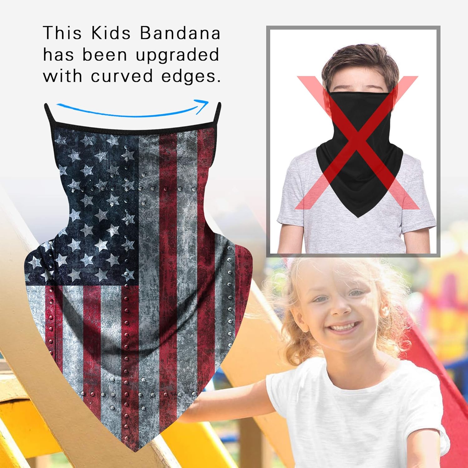 Kids Neck Gaiter Ear Loops Face Mask Triangle Covering Bandana Balaclava Scarf Reusable Sun Protection Sports Outdoor: Clothing
