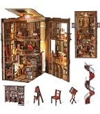 MiniCity Kit de coin de livre, kit de maison de poupée miniature à faire soi-même, puzzle en bois 3D serre-livres insert d'étagère décor avec lumière LED pour adolescents et adultes (Le Fantôme MiniCity Kit de coin de livre, kit de maison de poupée miniature à faire soi-même, puzzle en bois 3D serre-livres insert d'étagère décor avec lumière LED pour adolescents et adultes (Le Fantôme