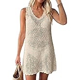 ANRABESS Womens Swimsuit Cover Up 2026 V Neck Knit Swimwear Bathing Suit Crochet Backless Dress Summer Beach Vacation Clothes
