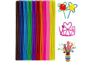 Anvin Pipe Cleaners 100 Pcs 10 Colors Chenille Stems for DIY Crafts Decorations Creative School Projects (6 mm x 12 Inch, Assorted Bright Colors)
