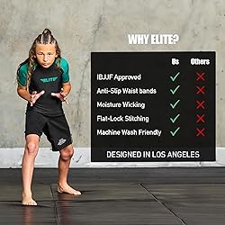 Elite Sports Kids Jiu Jitsu BJJ Rash Guard, Short