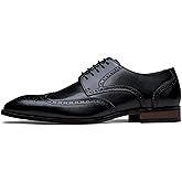 Jousen Men's Dress Shoes Leather Wingtip Formal Business Oxford Shoes Brogue Retro Derby Dress Shoes for Men