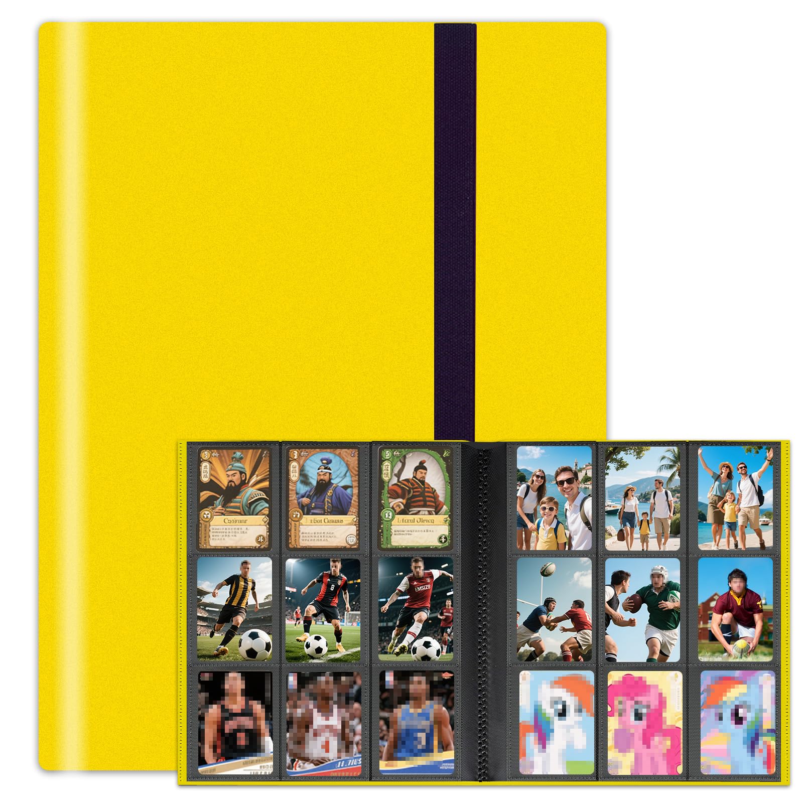 9-Pocket Trading Card Binder, 24 Pages Holding 432 Pockets, PU Trading Card Album Card Folder Card Binder Holder Album for MTG, TCG, Pokemon Yu-Gi-Oh, Basketball Sports Cards, Game Cards