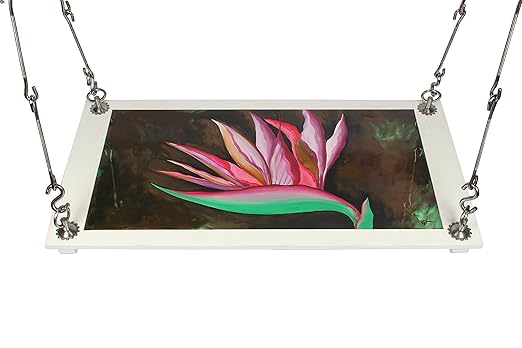 Riyo Moda Outdoor Plywood Hanging Swing Set/Jhula with Hand Painted Abstract Art for Home and Garden (Upto 200kgs of Human Weight)