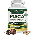 Mother Nature USDA Organic Maca Root Black + Red + Yellow Capsules Peruvian Maca for Men & Women 1600mg, Vegan Pills, Supports Mood, Hormonal Balance Reproduction & Energy (90ct)