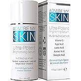 Admire My Skin Dark Spot Corrector Remover for Face - Brightening Discoloration Correcting Serum - Kojic Acid + Azelaic Acid Serum for Melasma and Sun Spots 1oz