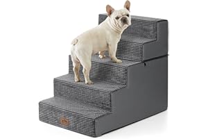 COZY KISS Dog Stairs for Small Dogs, 5 Tier Removable Wider Pet Stairs for Couch and Bed, H 60cm Non-Slip Dog Steps for Puppi
