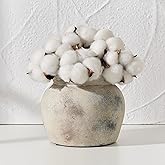 SIDUCAL Ceramic Flower Vase with Wide Mouth Lace, 5.1 Inch Pottery Rustic Farmhouse Boho Vases, Small Terracotta Vase for Home Decor, Table, Living Room, Bathroom, Shelf, Wedding, Terra