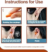 JANYUEPAI 12 Pairs Foam Ear Plugs 38dB SNR Noise Cancelling Blue Orange Case view 7
