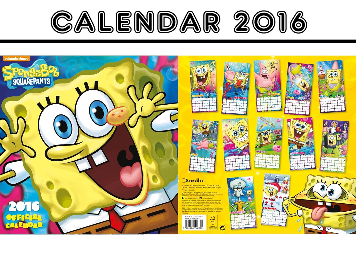 BOB esponja + 2016 calendario oficial del imán del refrigerador de ...