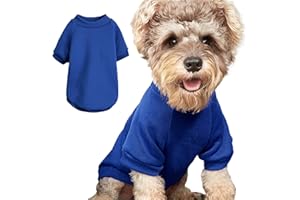 JOUHOI Puppy Sweater for Small Dogs Clothes Warm Winter Cat Clothe Pet Sweatshirt Knitwear Doggie Kitten Clothing, Blue, XX-Small