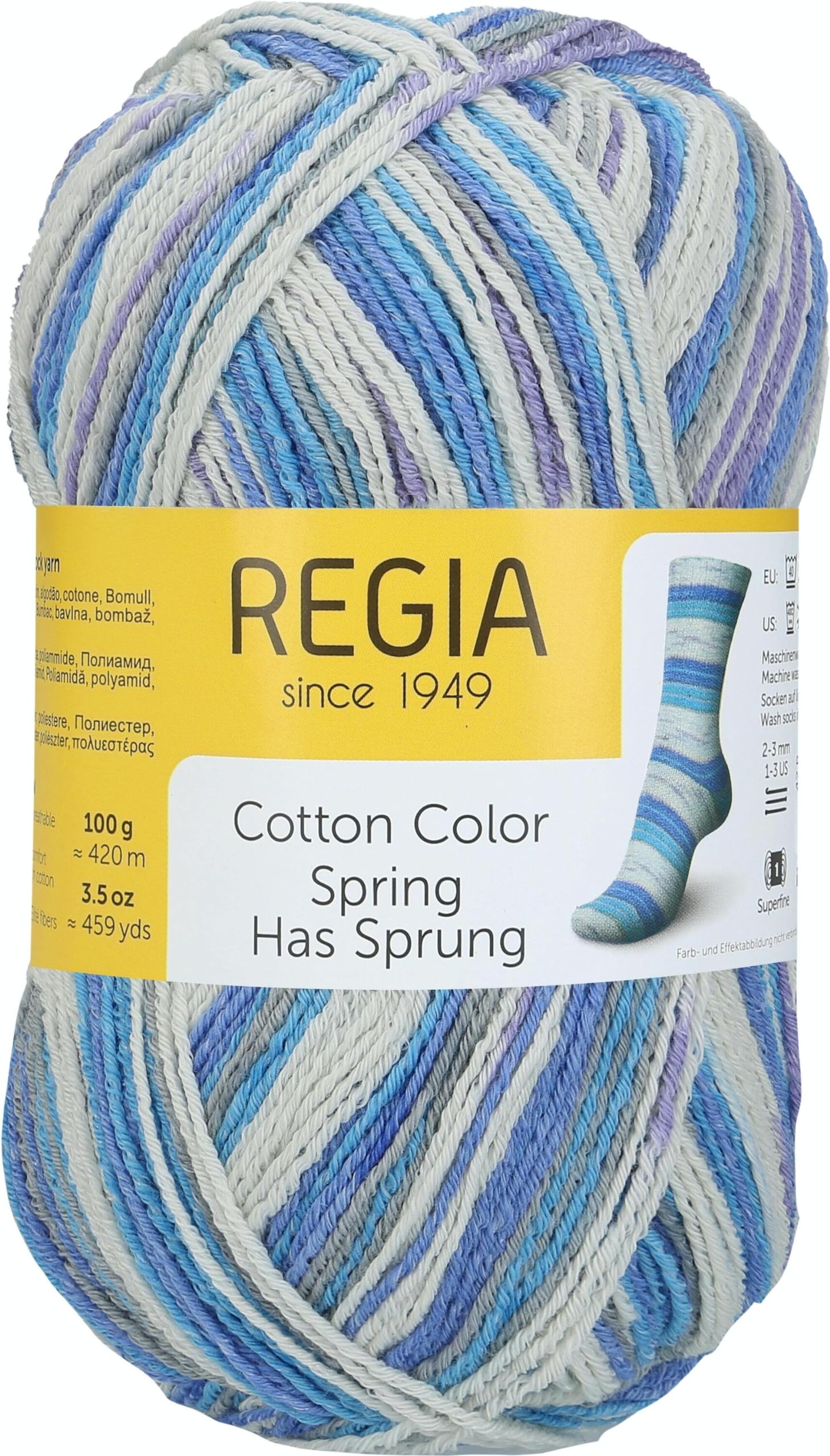 Schachenmayr Regia Cotton Colour, 100 g Close of Winter Hand Knitting Yarn
