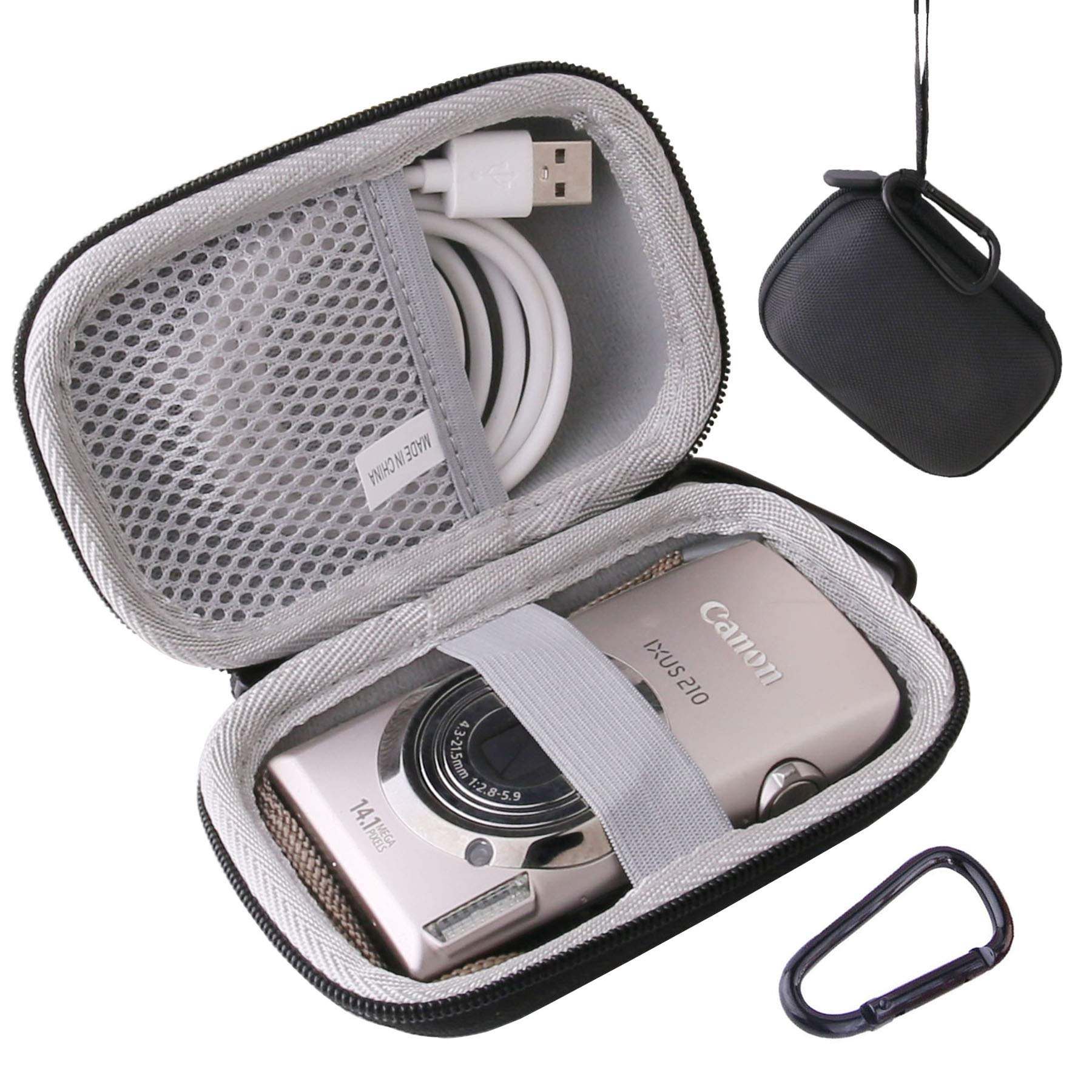 Photo 1 of JINMEI Hard EVA Carrying Case Compatible with Canon PowerShot ELPH 360 Digital Camera/IXY650/IXY 180 /Sony Cyber-Shot DSC-W830/WX350/WX500 Digital Camera storage case (black)