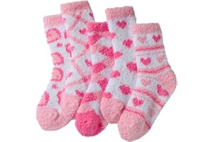 Jeasona Coquette Romantic Love Heart Fuzzy Socks for Kids Christmas Valentines Day Birthday Gifts for Girls Daughter