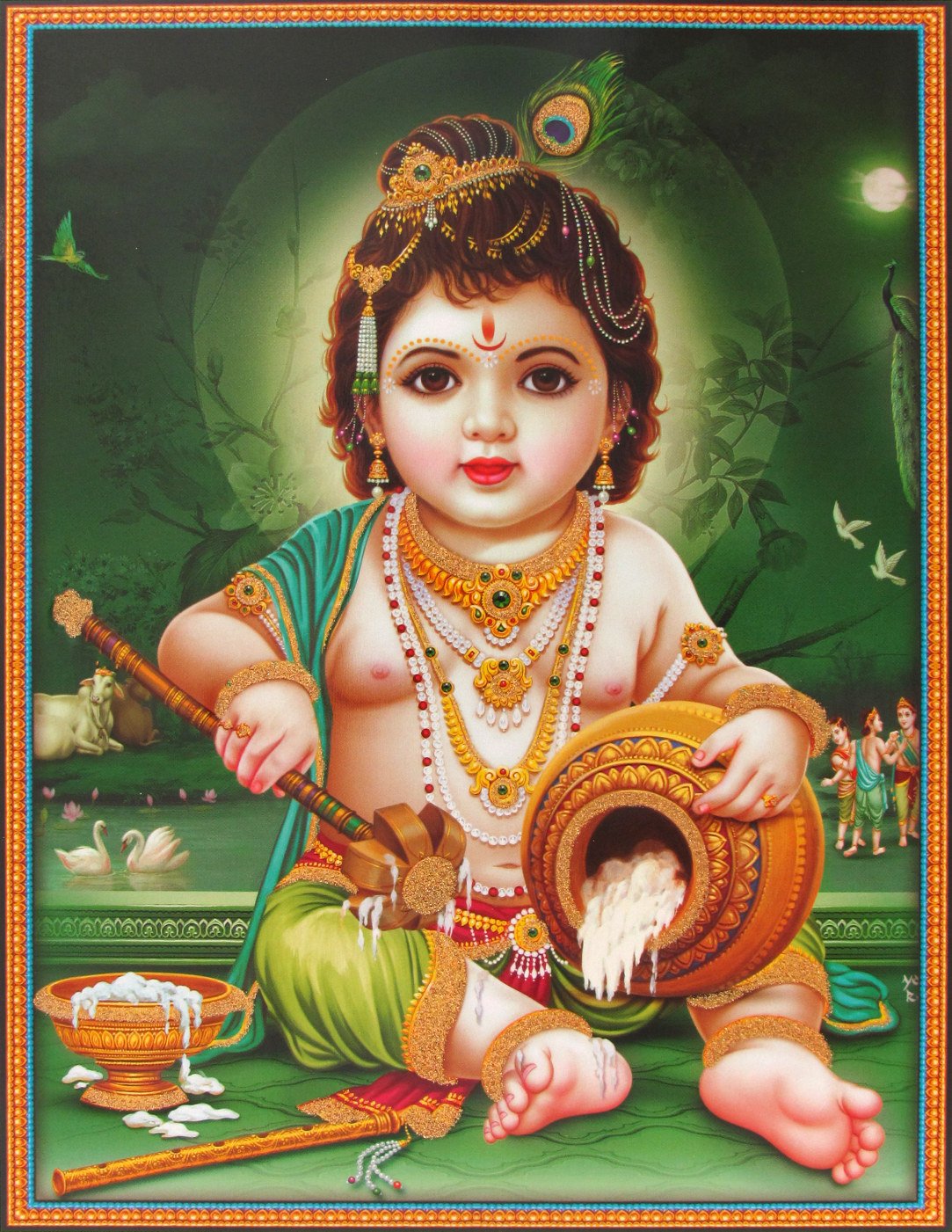 Avercart Lord Krishna Baby Krishna Poster 8