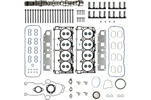 RIVETERIUM Non MDS Hemi Lifters Camshaft Plug Kit w/Head Gasket Bolt Set Fit For Chrysler Aspen 300 Jeep Commander Grand Cherokee Dodge Charger Durango Ram 1500 5.7L 2005-2008 53022064AA 53021730AA