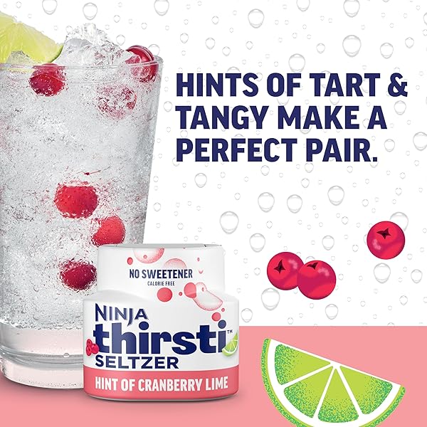 NINJA THIRSTI FLAVORED WATER DROPS, SELTZER VARIETY PACK, CRISP AND REFRESHING SPARKLING WATER, ZERO CALORIES, ZERO SUGAR, ZERO SWEETENERS, MAKES 20, 12OZ DRINKS, 3 PACK, WCFV1
