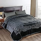 JML Fleece Blanket King Size, Heavy Korean Mink Blanket 85 x 95 Inches- 9 Lbs, Single Ply, Soft, Warm, Thick Raschel for Autumn,Winter, Dark Grey