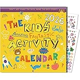 2026 Kids Calendar - Fantastic Amazing Marvelous Activity Wall Calendar for Kids, Jan. 2026 - Dec. 2026, Toddler Calendars for Home/Classroom, 12 Different Theme Games, Stickers and Storage Pocket