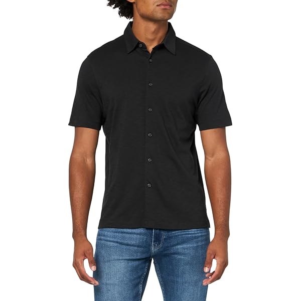 Theory Men's Structure Knit Irving Short Sleeve Shirt, White, S