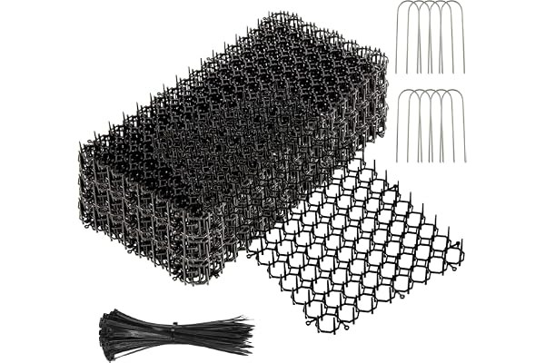 16PCS Cat Scat Spike Mat 16x8 Inch Anti Cat Deterrent Mat, Plastic Spike Mat Keep Cats Out of Yard Permanently, Anti Dog Digg