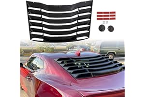 ECOTRIC Rear Window Louver Compatible with 2016-2023 Chevy Camaro Rear Windshield Cover Vents Sun Shade (Matte Black)