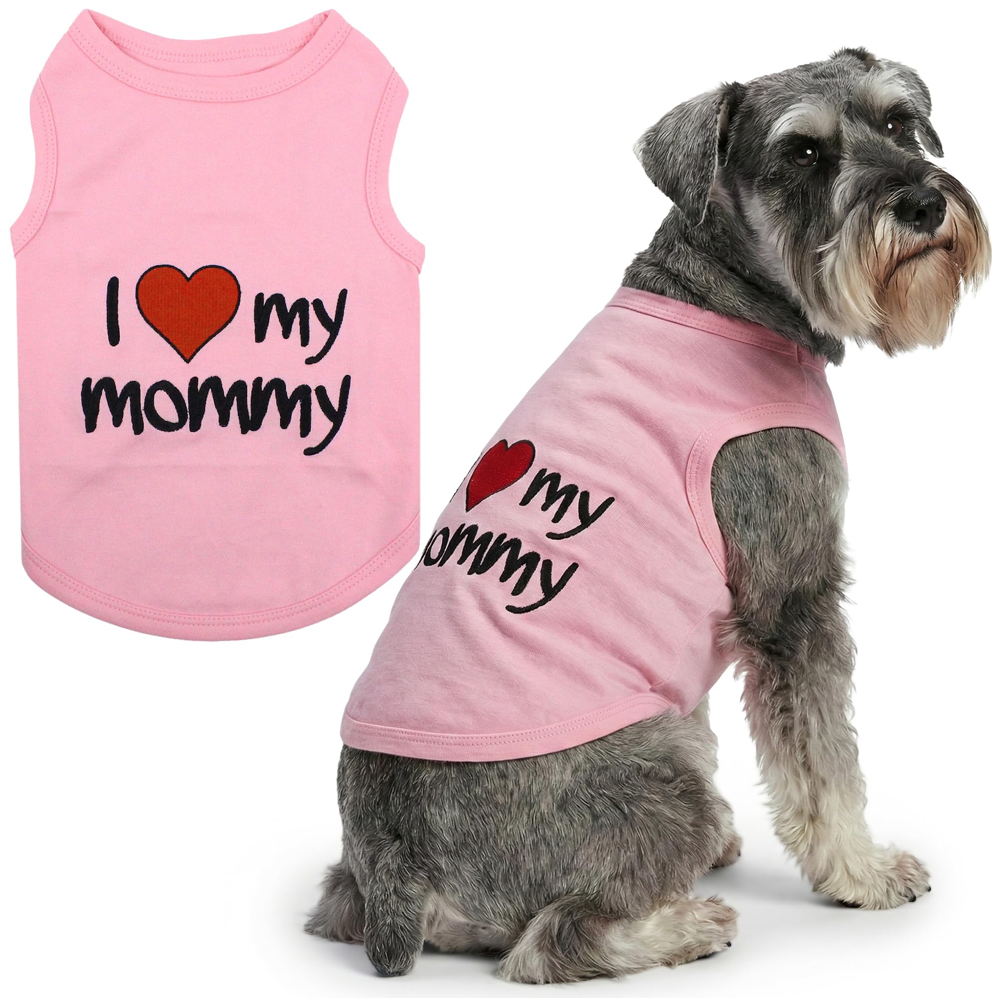 Parisian Pet I Love Mommy Dog T-Shirt, XX-Large, Pink